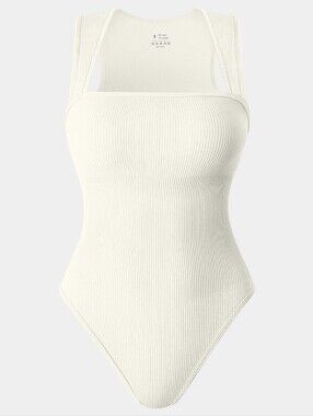 NWOT OQQ Strappy Square Neck Sleeveless Tummy Control Tank Top Bodysuits